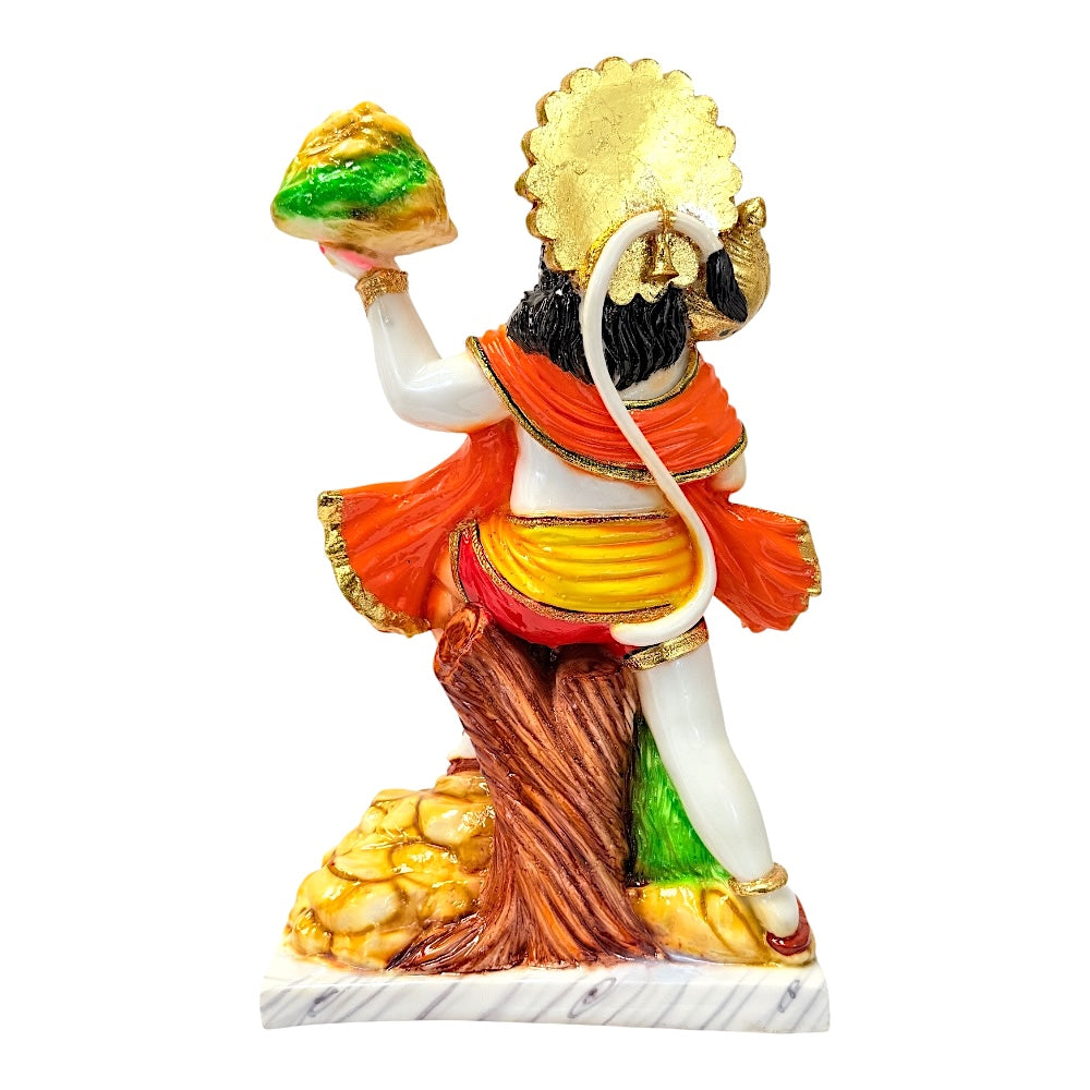 Hanuman, colored and gold, marble dust 15" (MOQ=ea)