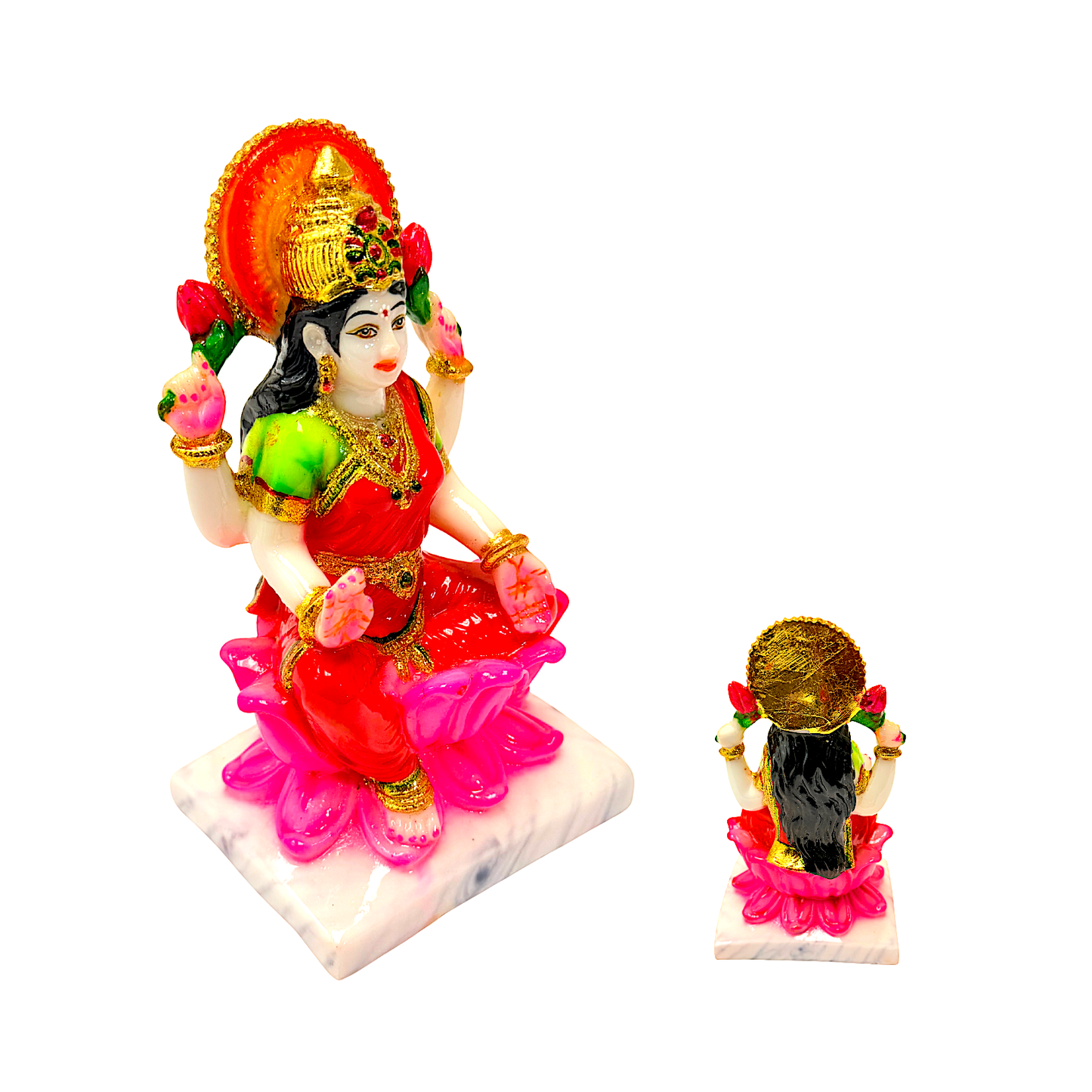 Goddess Laxmi , colorful marble dust, 7 inches (MOQ=ea)