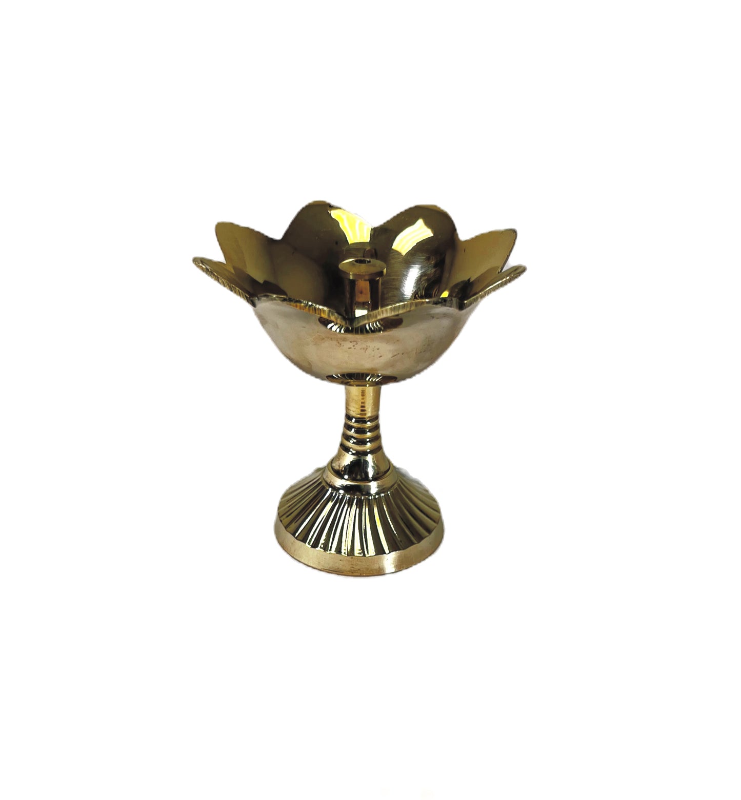 Lotus stand Diya H: 3.5 inch with 8 petals 3.5 inch (MOQ=ea)