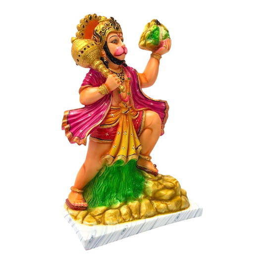Hanuman, colored and gold, marble dust 15" (MOQ=ea)