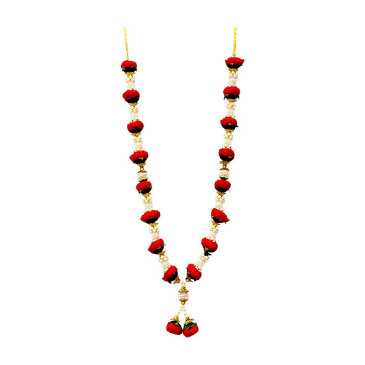 Garland 24 inch with pearls stops and roses (pink and red) (MOQ=dz)