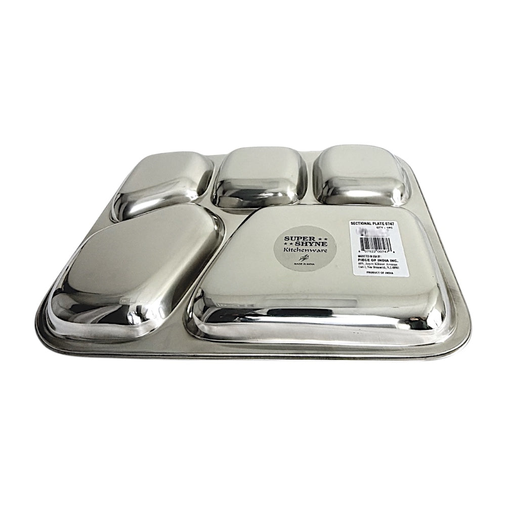 5 sectional steel lunch tray 10.5"*13.5" (MOQ=ea)