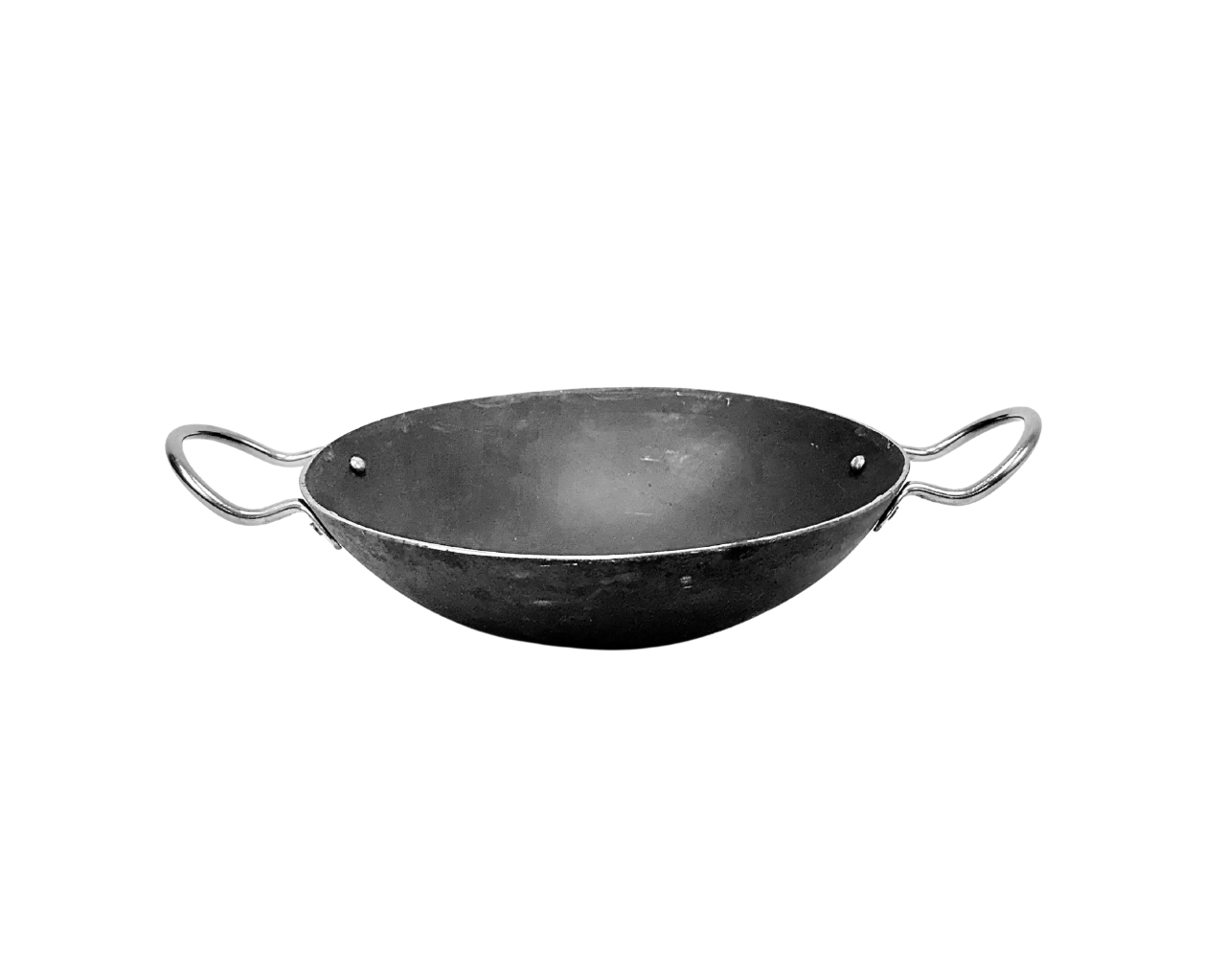 Iron Kadai 14" dia (wok) less curved (MOQ=ea)