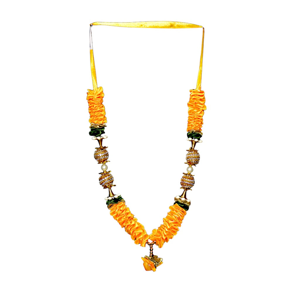 Garland 12 inch with gold or pear stops and ruffles (red, orange, pink, peach, carrot red) (MOQ=dz)