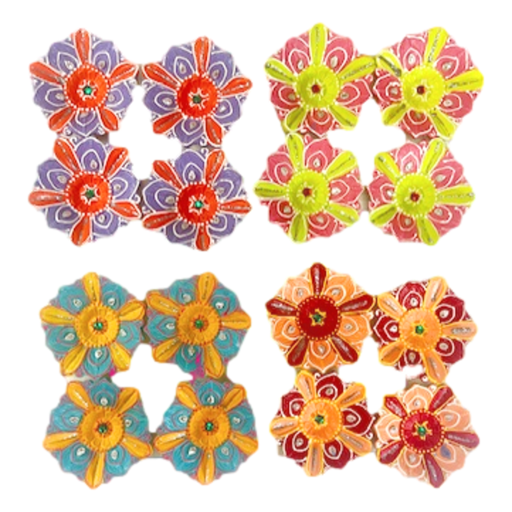 Colorful Diya (pack of 4) MG DD-03 (MOQ=36pc)