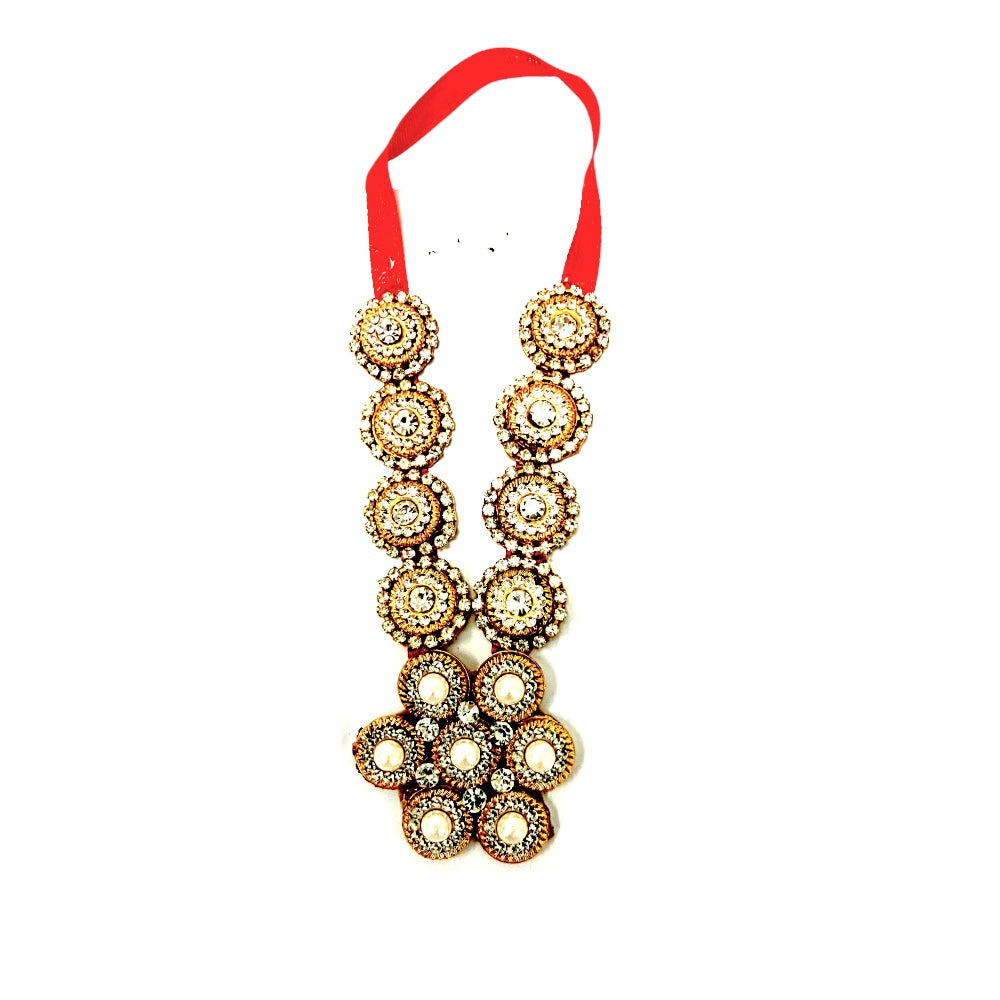Garland 4 inch with diamond decor for Devi/Devta (Hindu Deities)