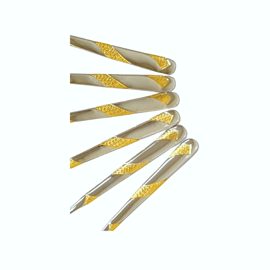 Dessert Spoon (6pk) 18/10 steel Gold Trim (MOQ=6pc)