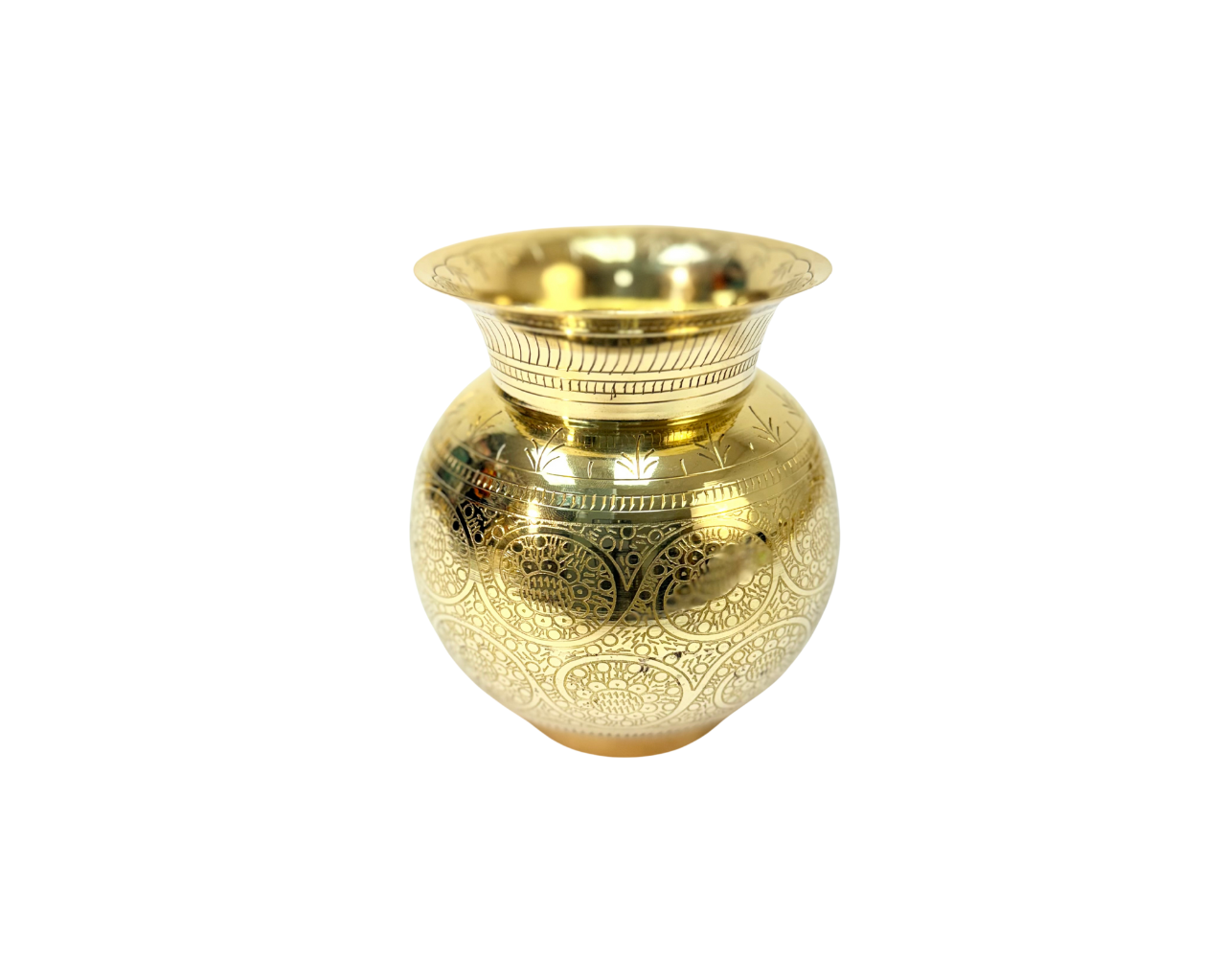 Item: B1183 Lota brass 6" with all over flower engraving (MOQ=ea)