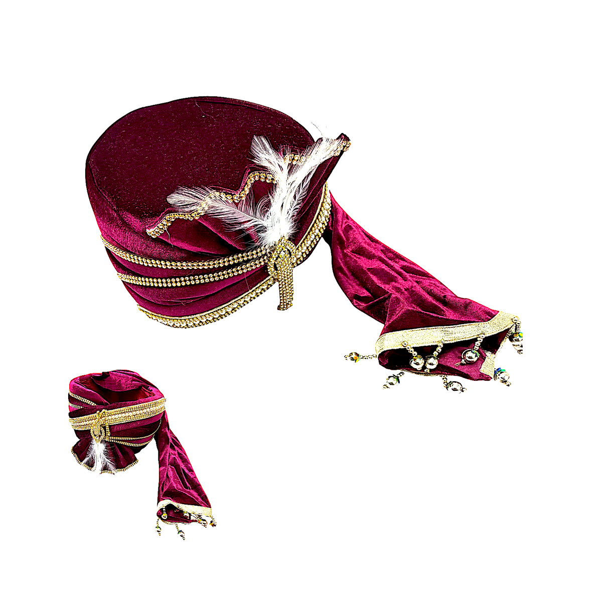 Turban for groom velvet with immitation jewels (MOQ=ea)