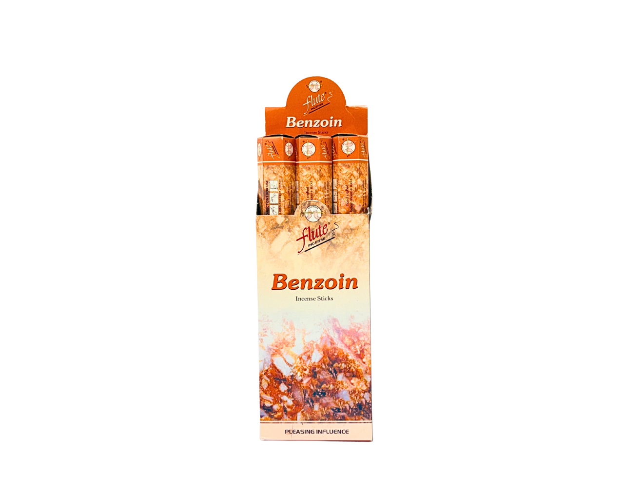 Flute brand BENZOINE incense sticks (6 tubes of 20 sticks) (MOQ=10pc)