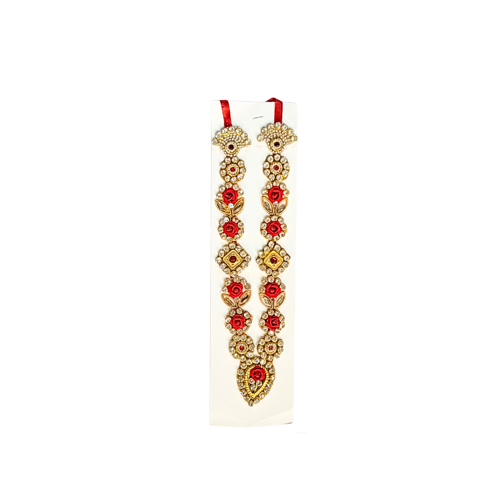 Garland for Devi/Devta with jewels, 10" (MOQ=dz)