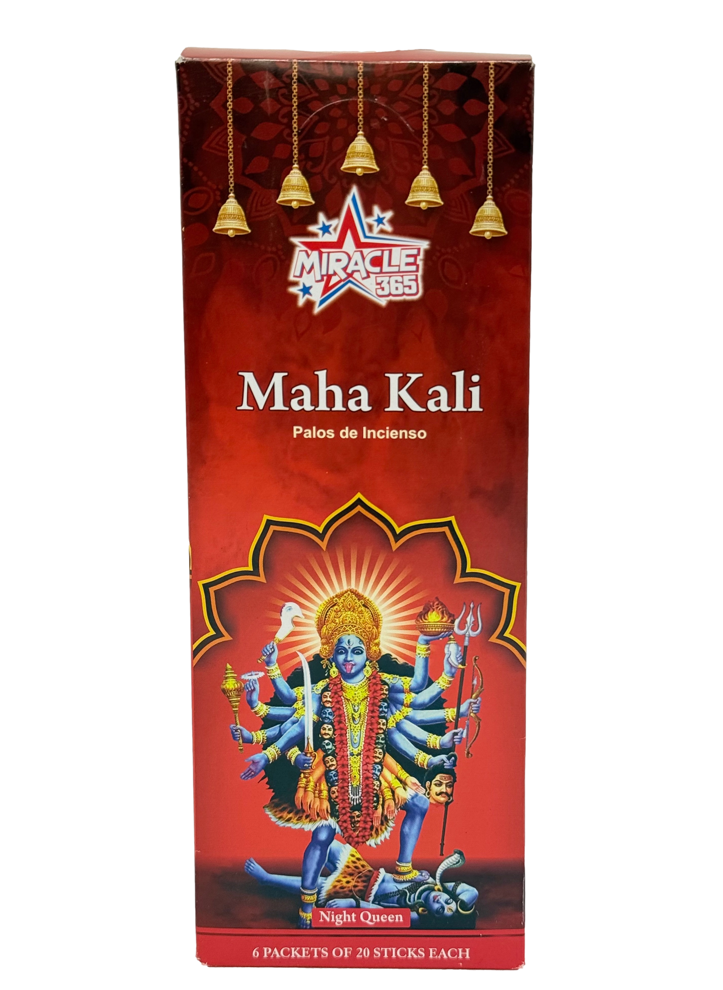 Maha Kali incense sticks (6 tubes of 20 sticks each) fragrance Night queen (MOQ=10pc)