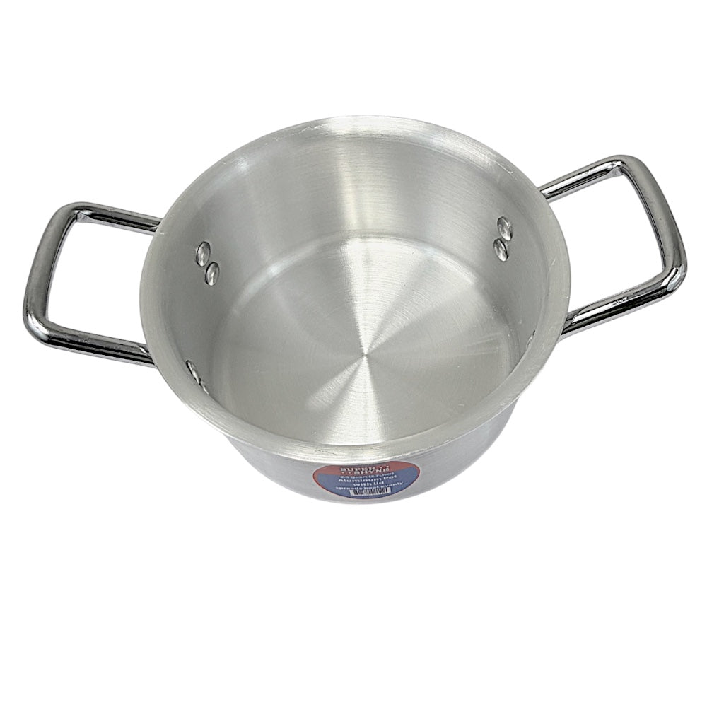 Aluminum pot with Lid - 2.9Qt, 2.7L 3mm thick W:8" H3.75" (MOQ=ea)