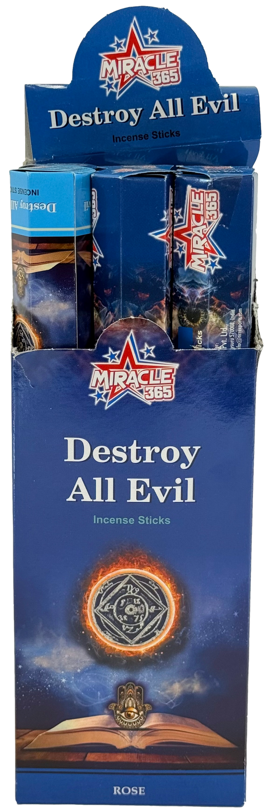 Miracle 365 Destroy All Evil (6 tubes of 20 incense sticks each) Rose (MOQ=10pc)