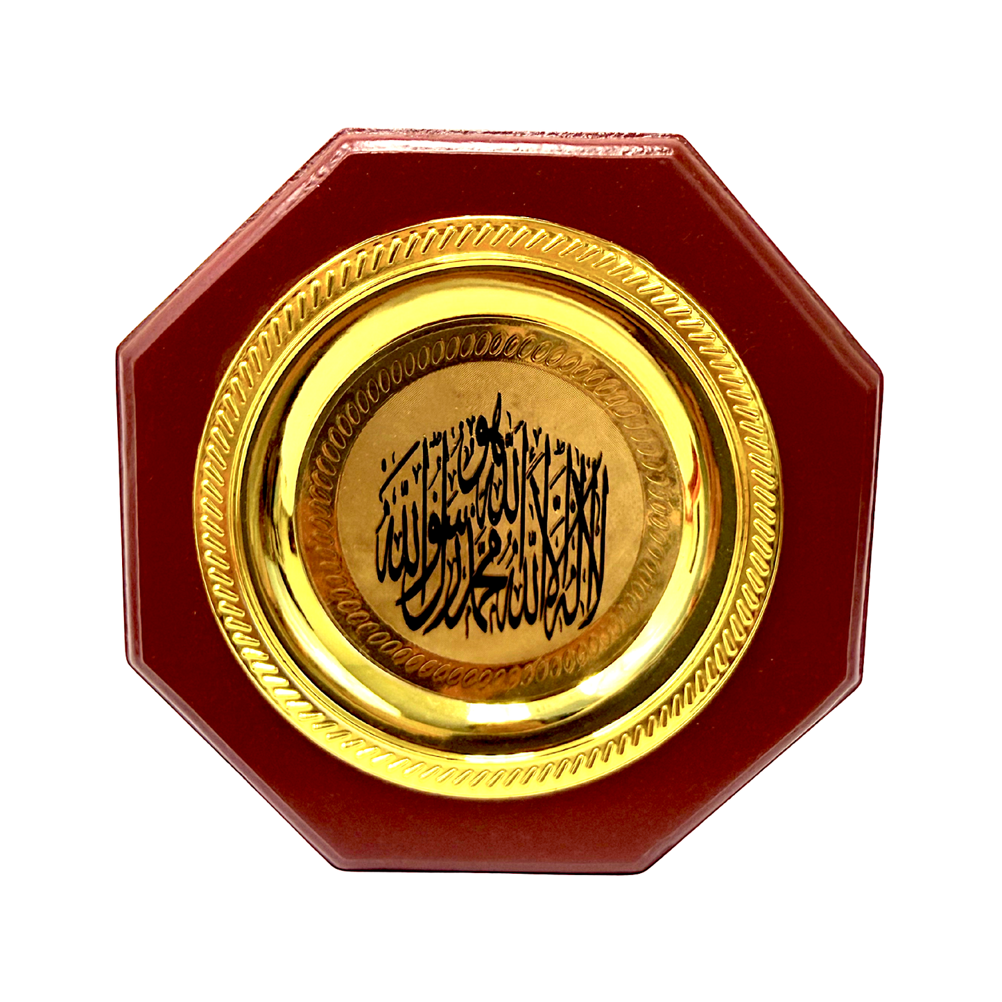 Octogon shape 5" Islamic writing on gold (MOQ=ea)