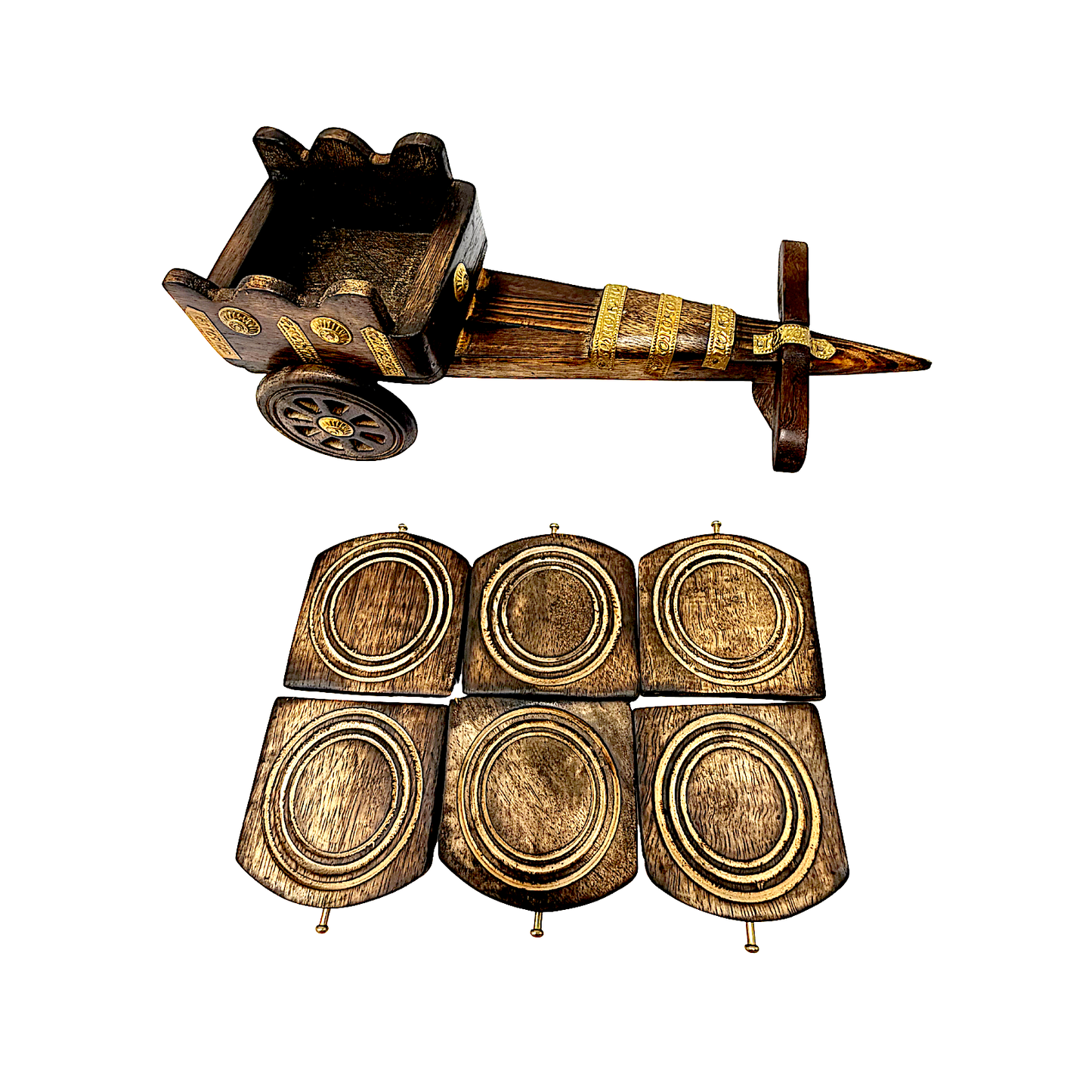 Horse cart coaster set (MOQ=ea)