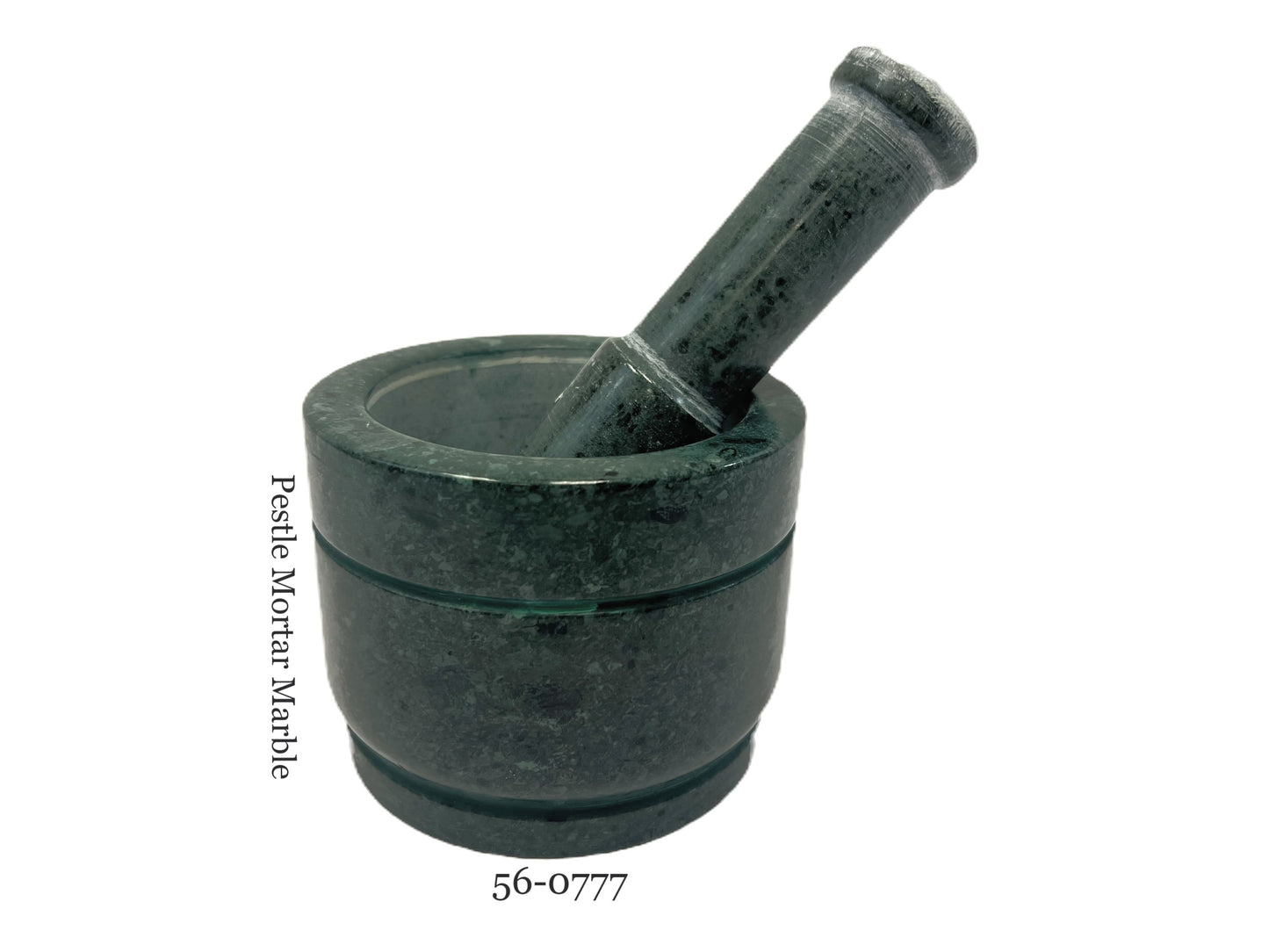 Marble pestle mortar green H 4" W 5" (MOQ=ea)
