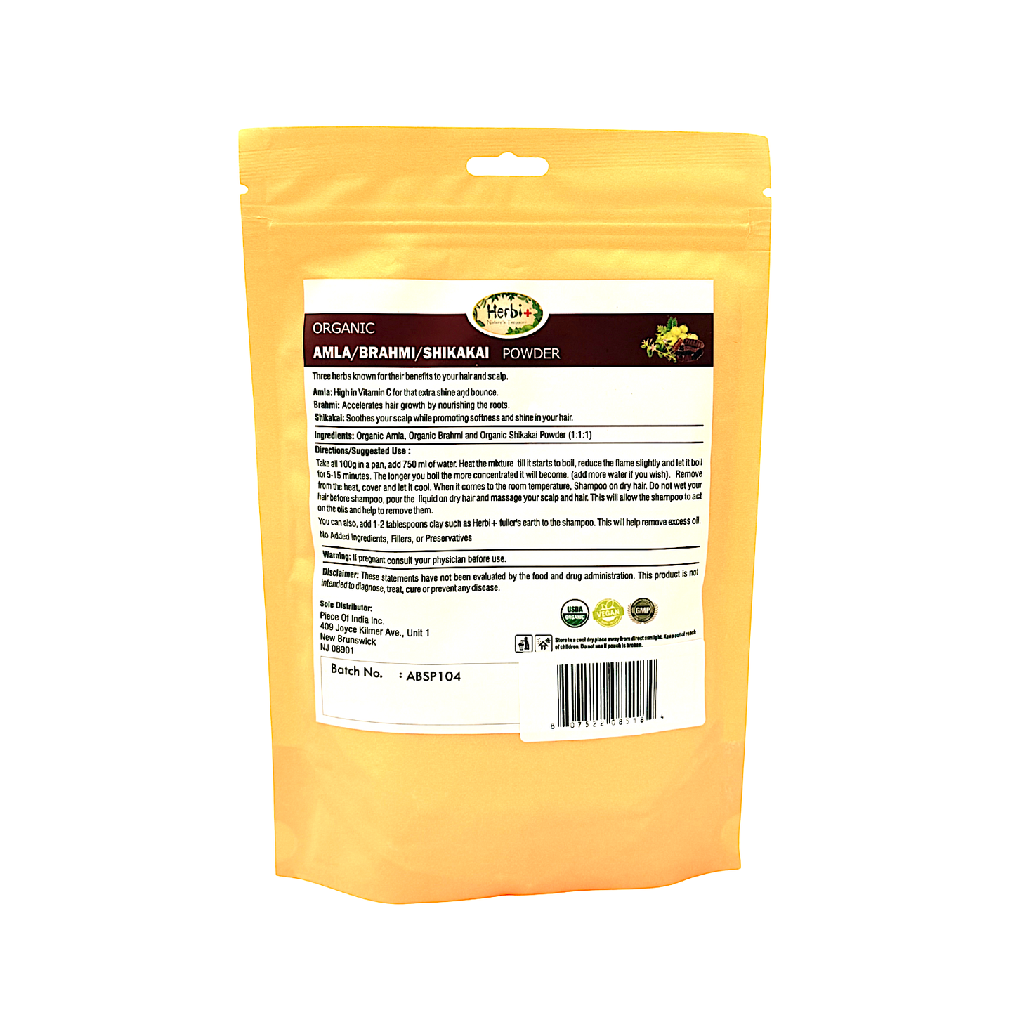 Organic Amla Brahmi/Shikakai powder 200g (MOQ=dz)