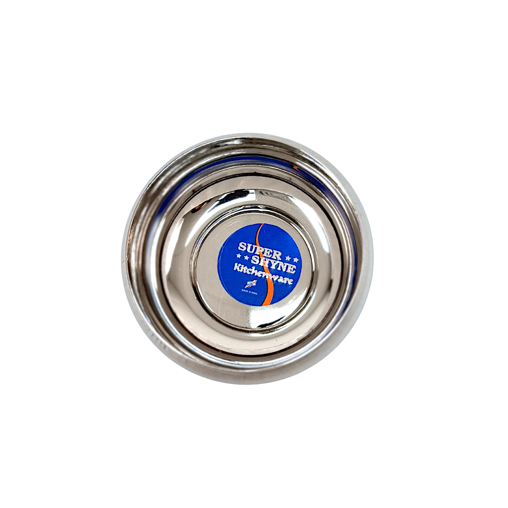 medium steel bowl curved W 4" H 2" (MOQ=dz)