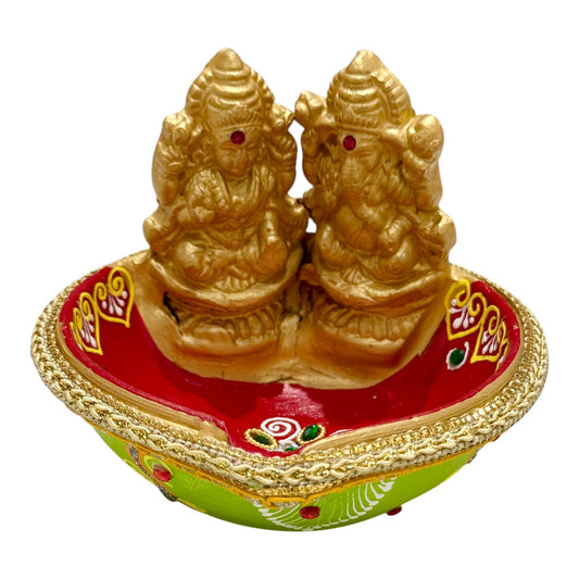 Clay Bowl Laxmi Ganesh Diya (48-7181)