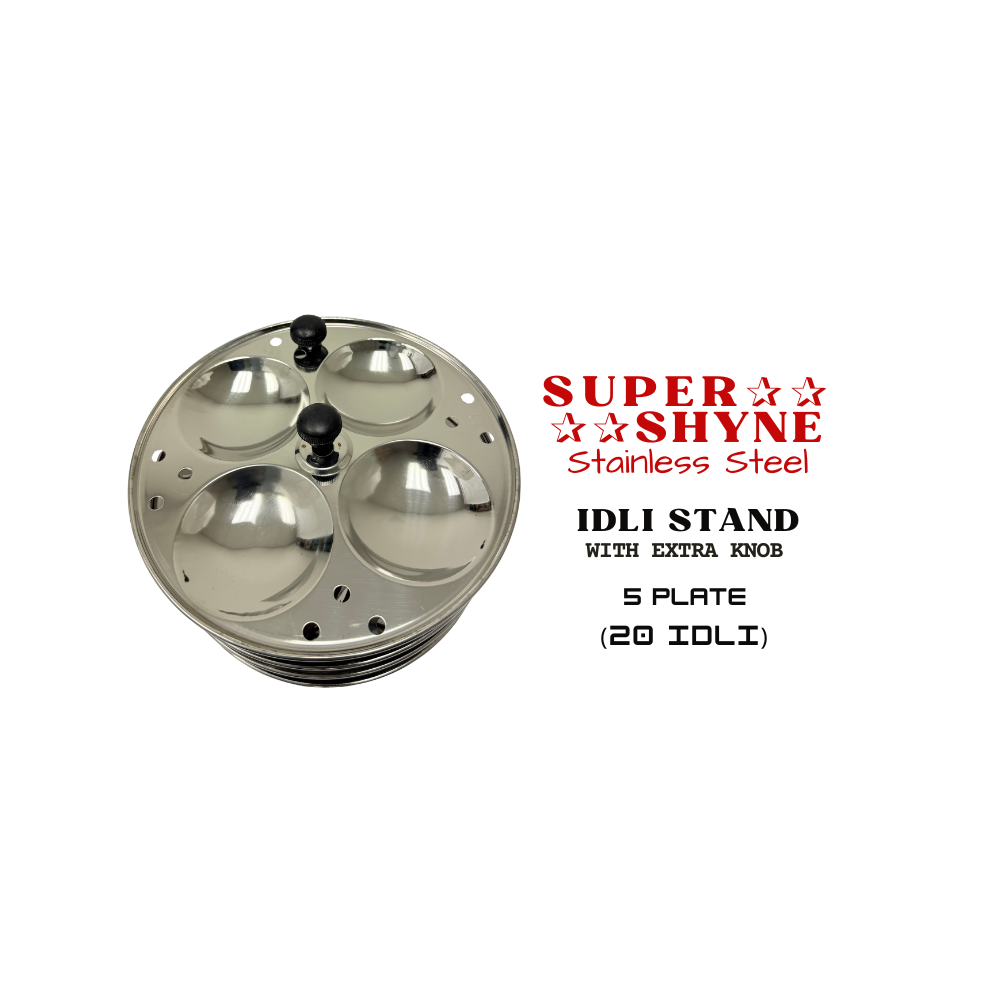 Stainless steel Idli Stand 5Plates (makes 20 large Idli) (MOQ=ea)