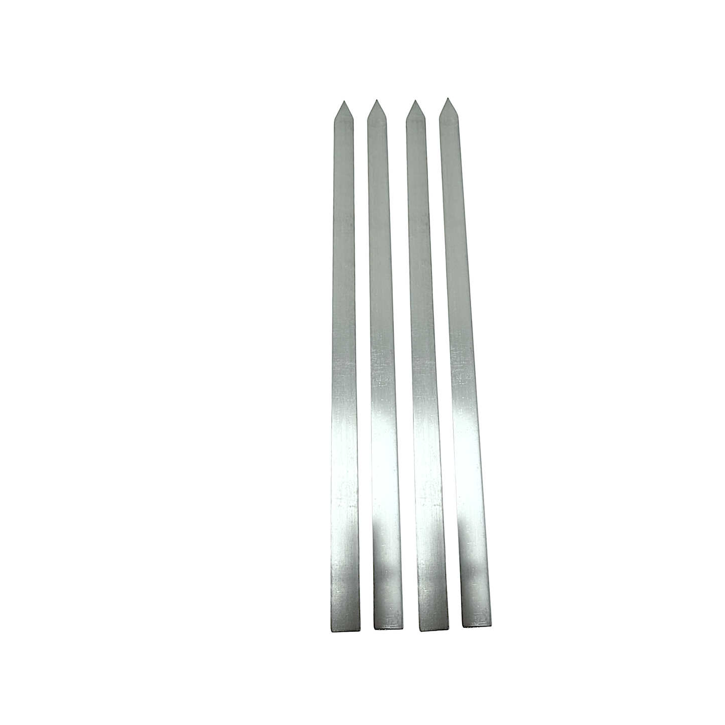 4 pc, Flat (1 inch wide), Stainless Steel BBQ Skewers, 24 inches
