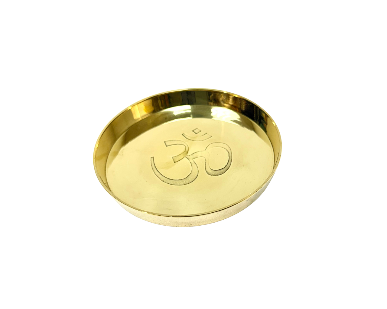 4 inch brass plate with Om engraving (MOQ=ea)
