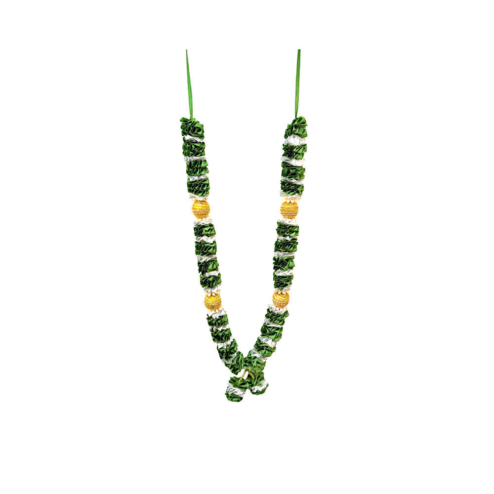 Garland 24 inch Ruffles and Gold disco stops yellow, red,pink (MOQ=dz)