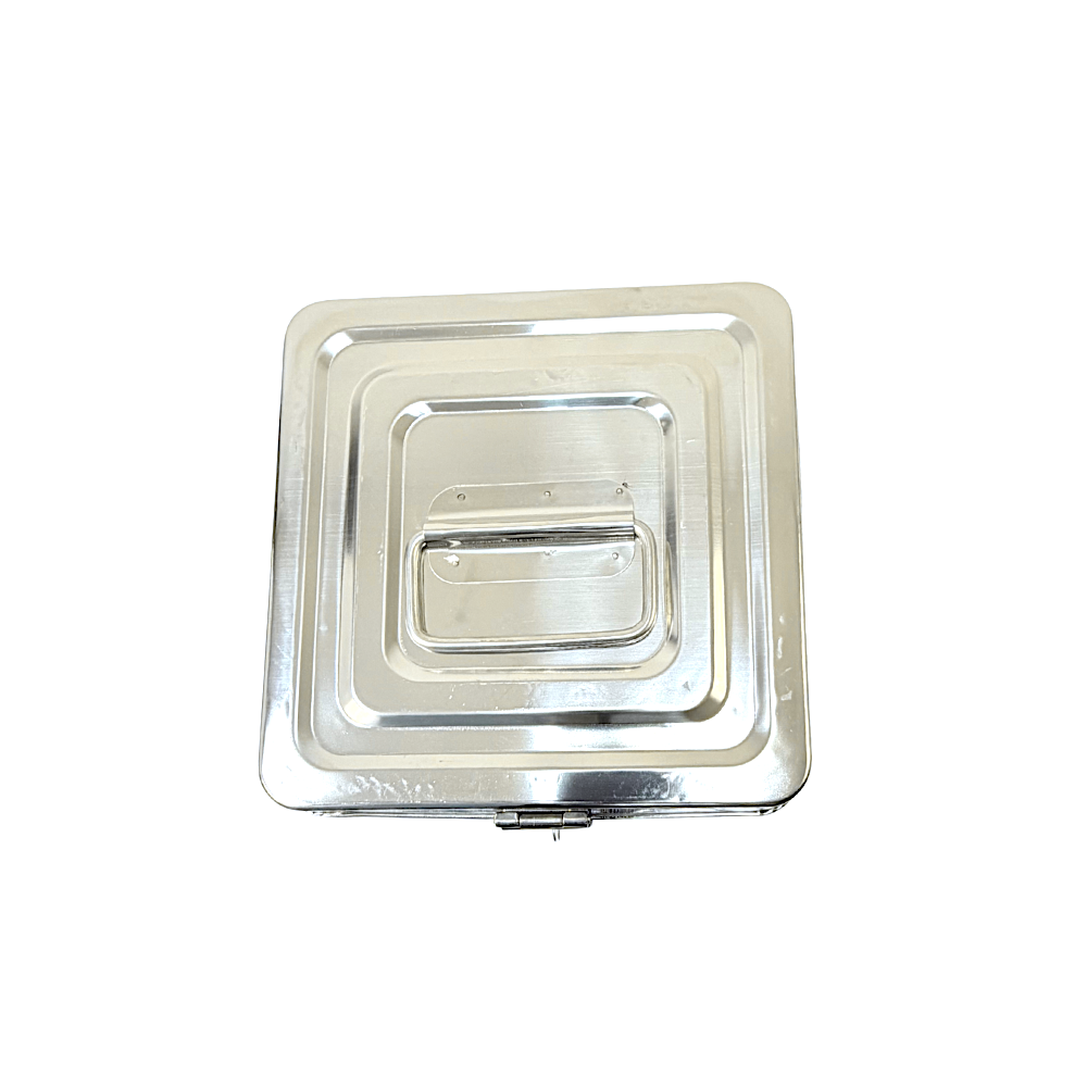 Container Square (Set of 5) Stainless steel with lid (25", 23",20", 18", 15.5" length)