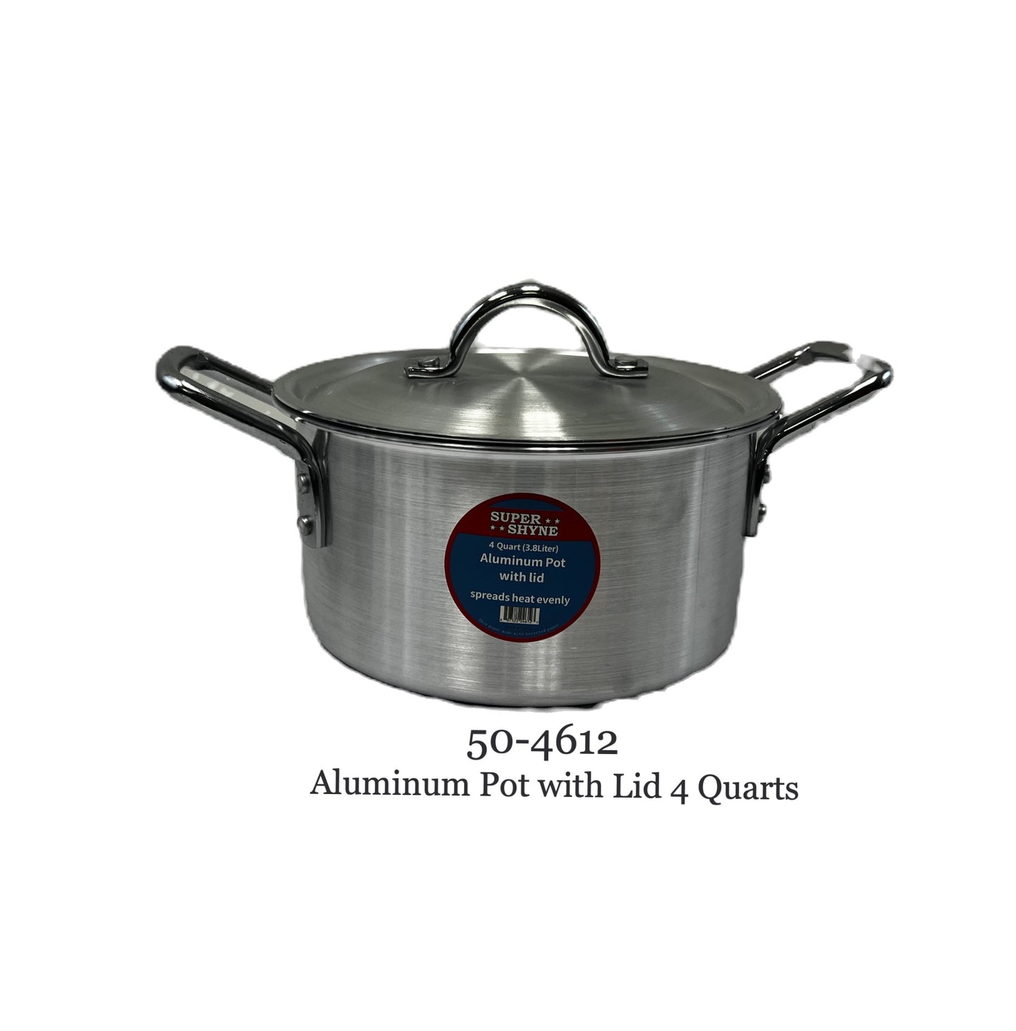 Aluminum pot wit lid4.0 QT 3.8L 3mm thick W: 8.75" H4" (MOQ=ea)
