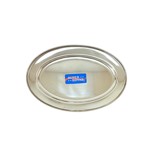 Rice Tray Steel Oval L 14 inch W 9 inch (MOQ=ea)