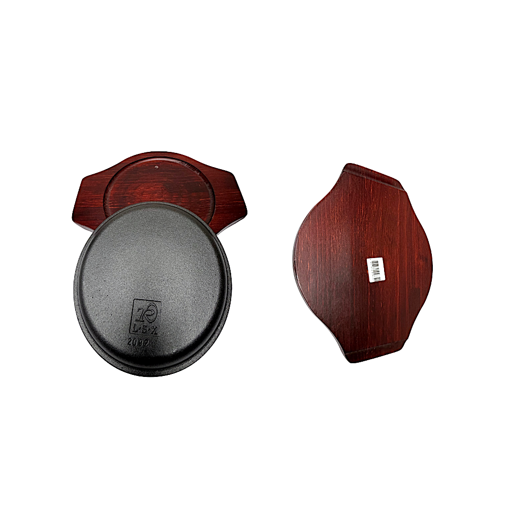 Sizzler Cast iron round Dia: 10" wood base (MOQ=ea)