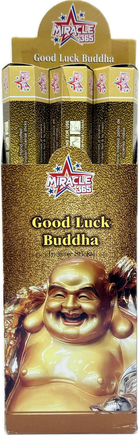 Miracle 365 Good luck Buddha (6 tubes of 20 incense sticks each) (MOQ=10pc)
