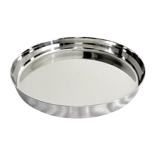 Steel Plate (Thali) with bent edges 12" (MOQ=ea)
