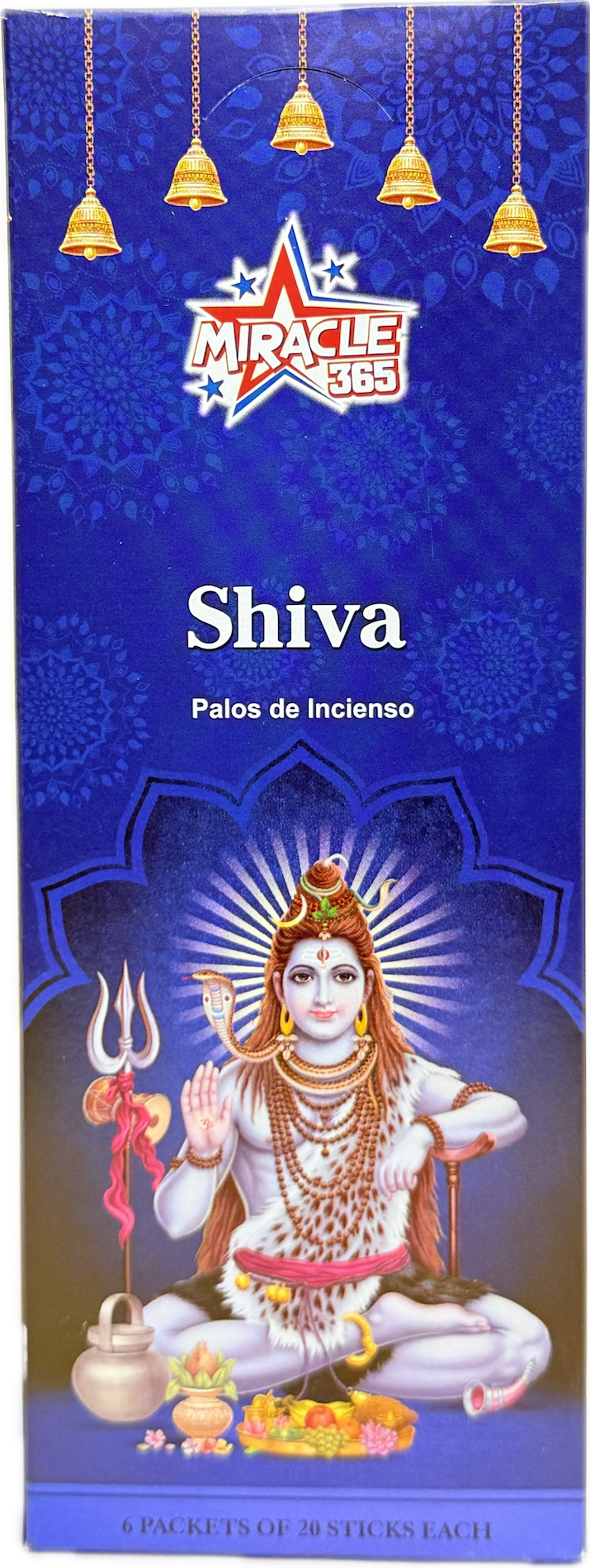 Miracle 365 Shiv incense ( 6 hex tubes*20sticks) (MOQ=10pc)