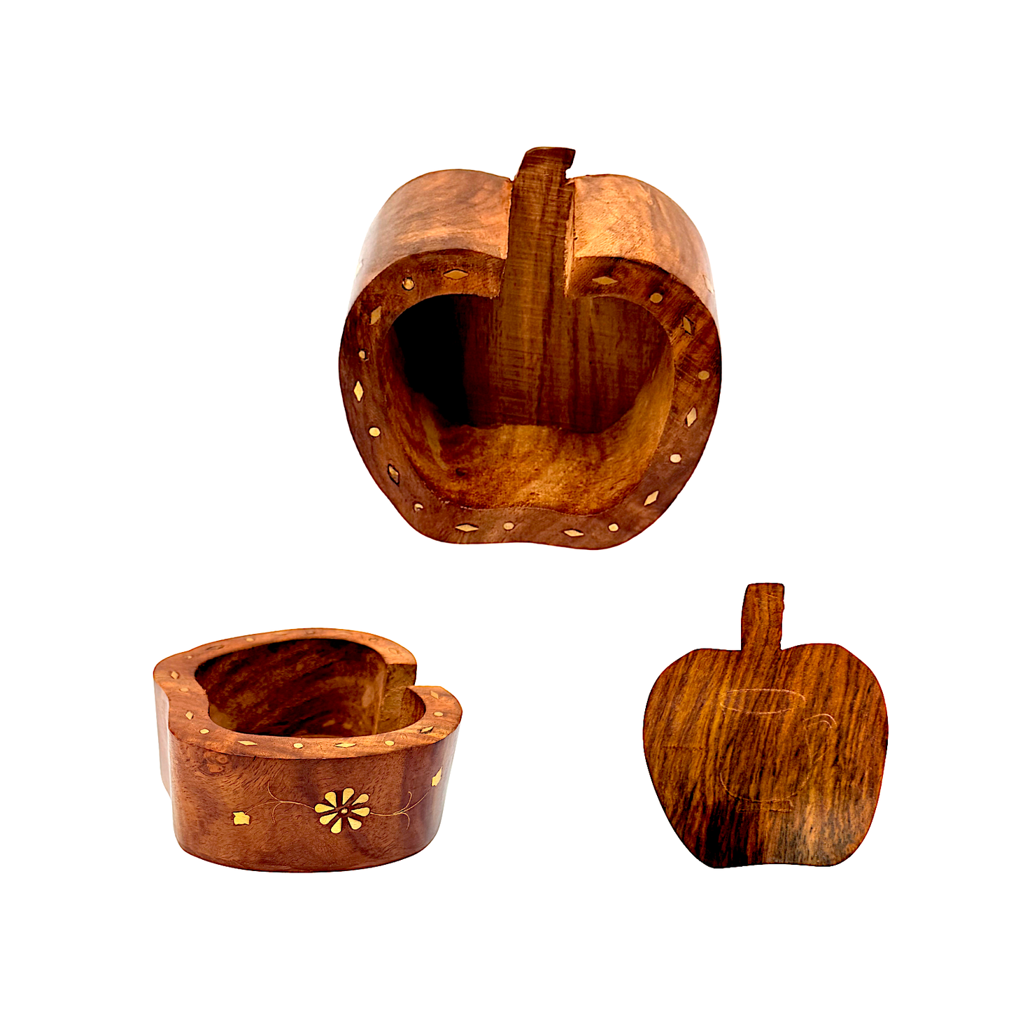 Wooden apple coaster set (set of six) (MOQ=ea)