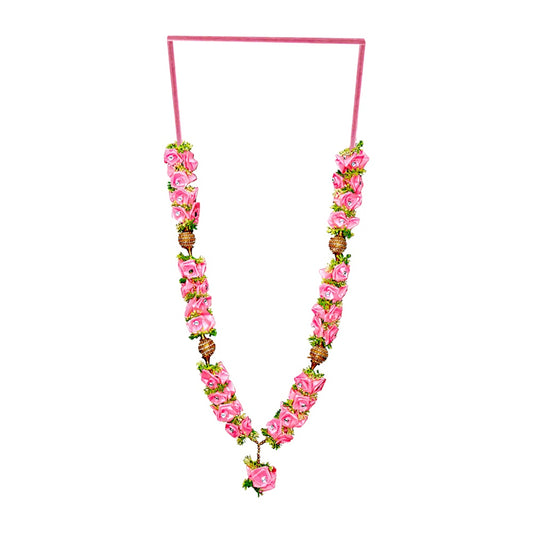 Garland 22 inch with disco stops and satin roses (assorted colors) (MOQ=dz)