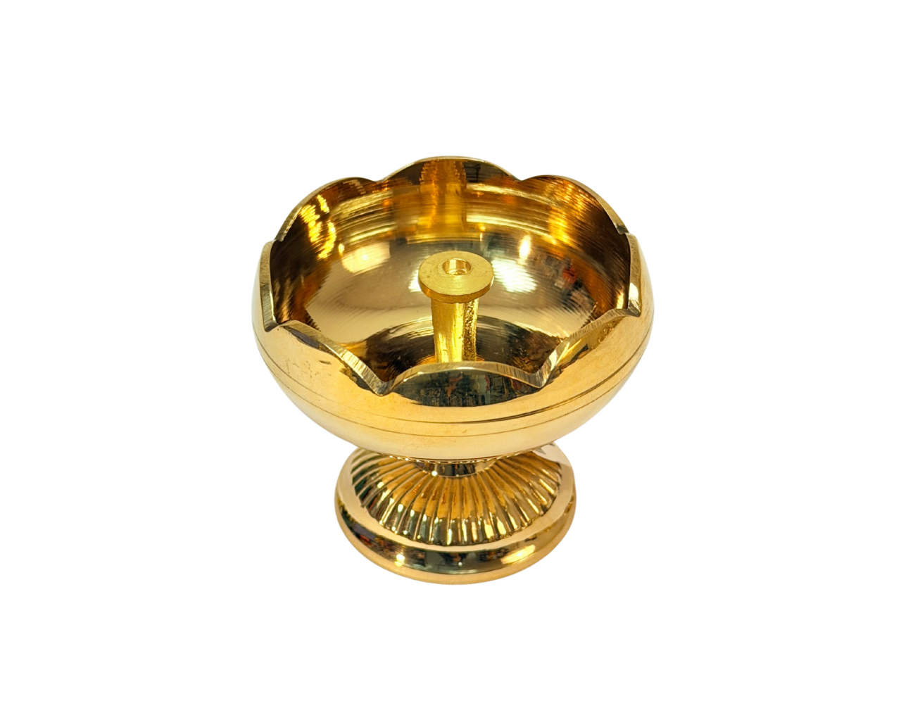 Lotus stand 2 inch Round shape Akhand diya (burns all night) (MOQ=ea)