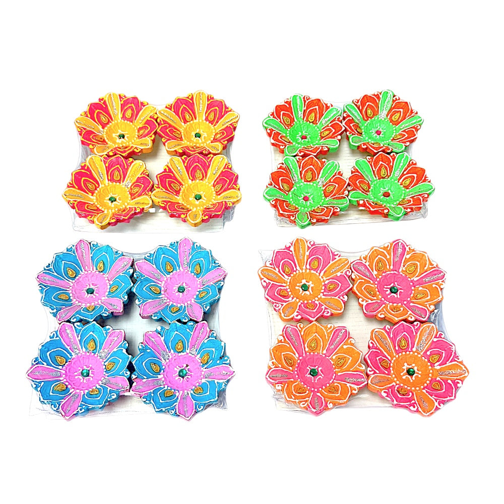 Colorful Diya (pack of 4) MG DD-03 (MOQ=36pc)