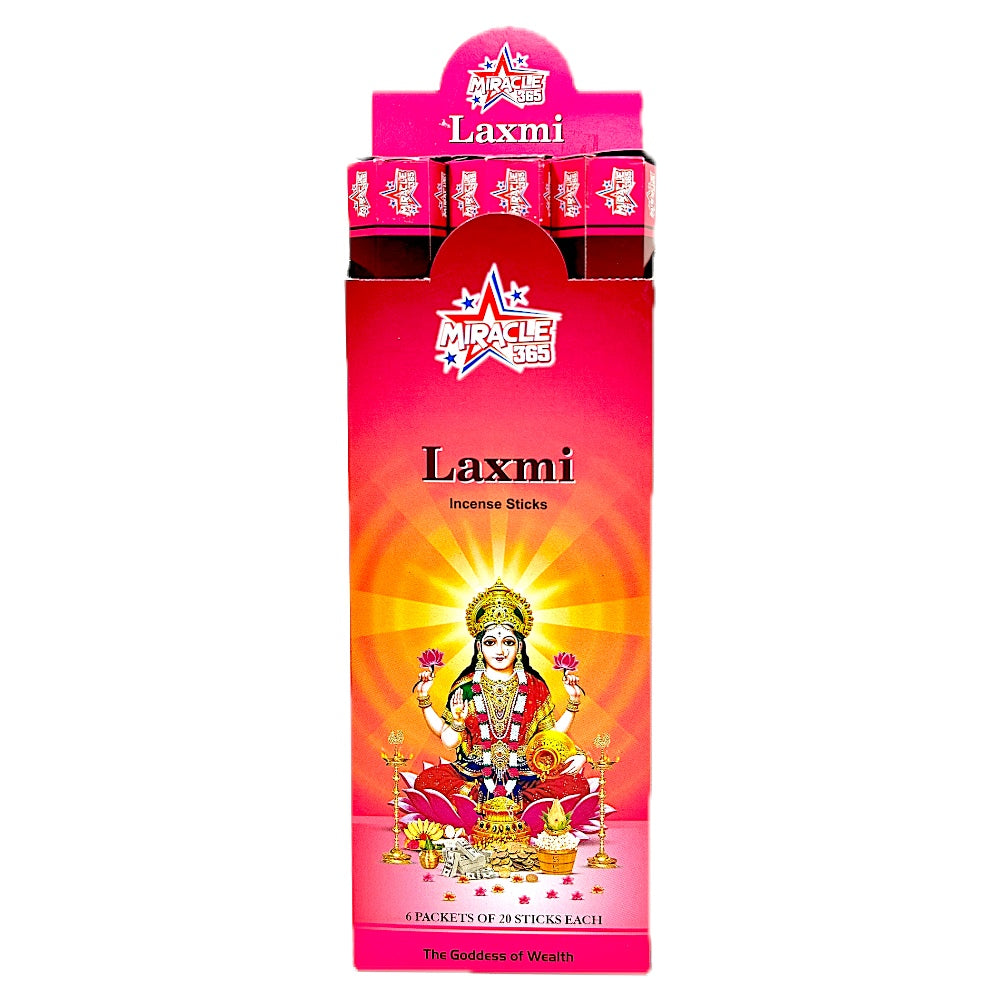 Miracle 365 Laxmi incense ( 6 hex tubes*20sticks) (MOQ=10pc)