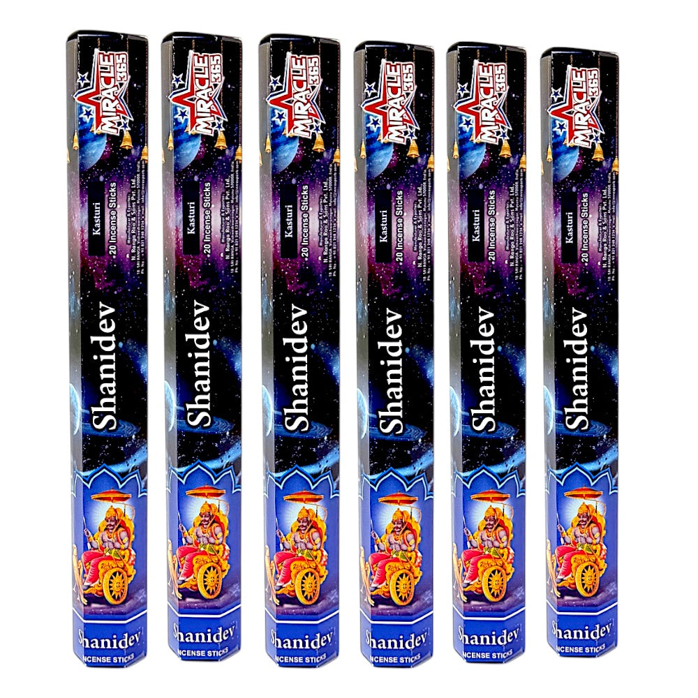 Shanidev incense sticks (6 tubes of 20 sticks) fragrance Kasturi (MOQ=10pc)