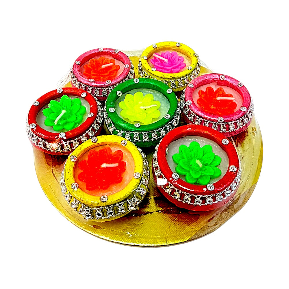 Clay Diya with wax (set of 7)x24sets