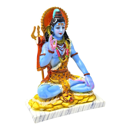 Lord Shiva Colorful blue, marble dust 10" (MOQ=ea)