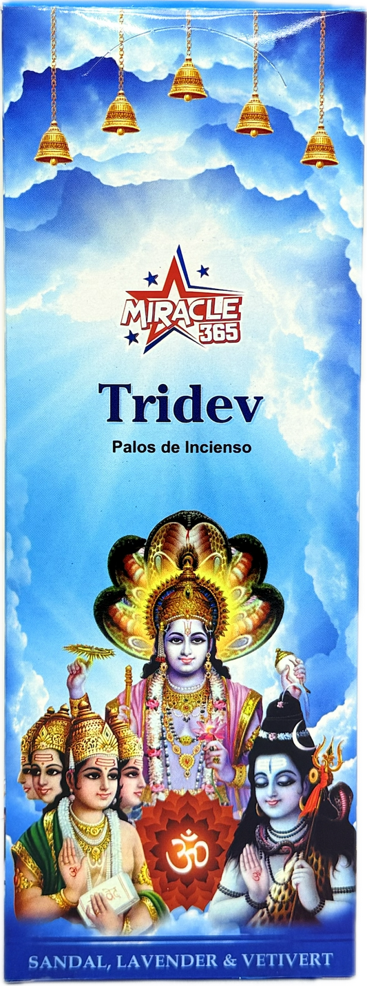 Miracle 365 Tridevi (6 tubes of 20 incense sticks each) rose jasmin mogra (MOQ=10pc)