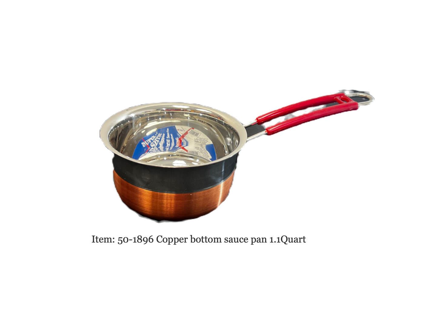Sauce pan copper bottom/stainless steel H3.5" Dia 6.5" (MOQ=ea)