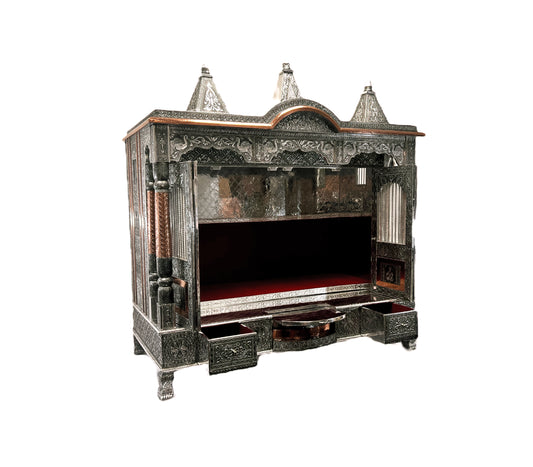 Oxadised with copper lining Mandir 48"x24"(80752234824) (MOQ=ea)