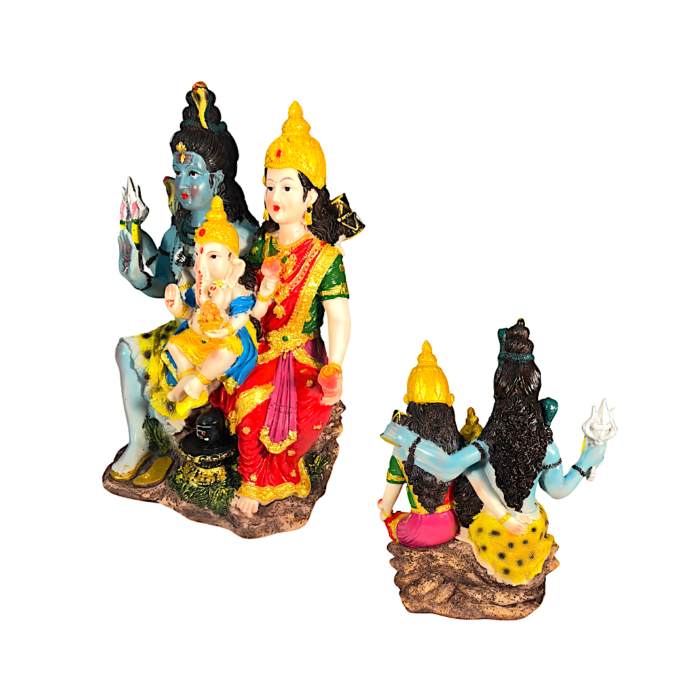 Shiva Parvati and Ganesh 12 8375 (MOQ=ea)