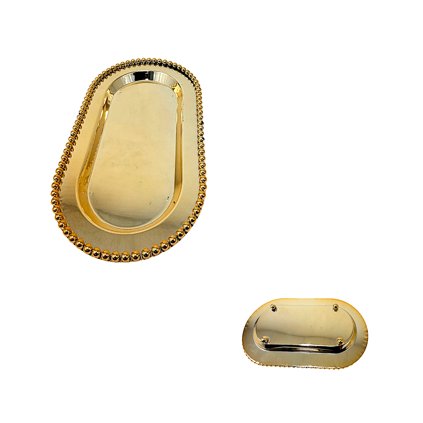 Oval Gift Tray - Brass Finishing11.5"x6.5" (MOQ=6pc)