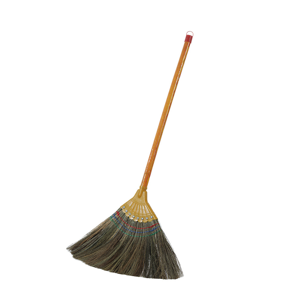 Hand held wood bristle broom