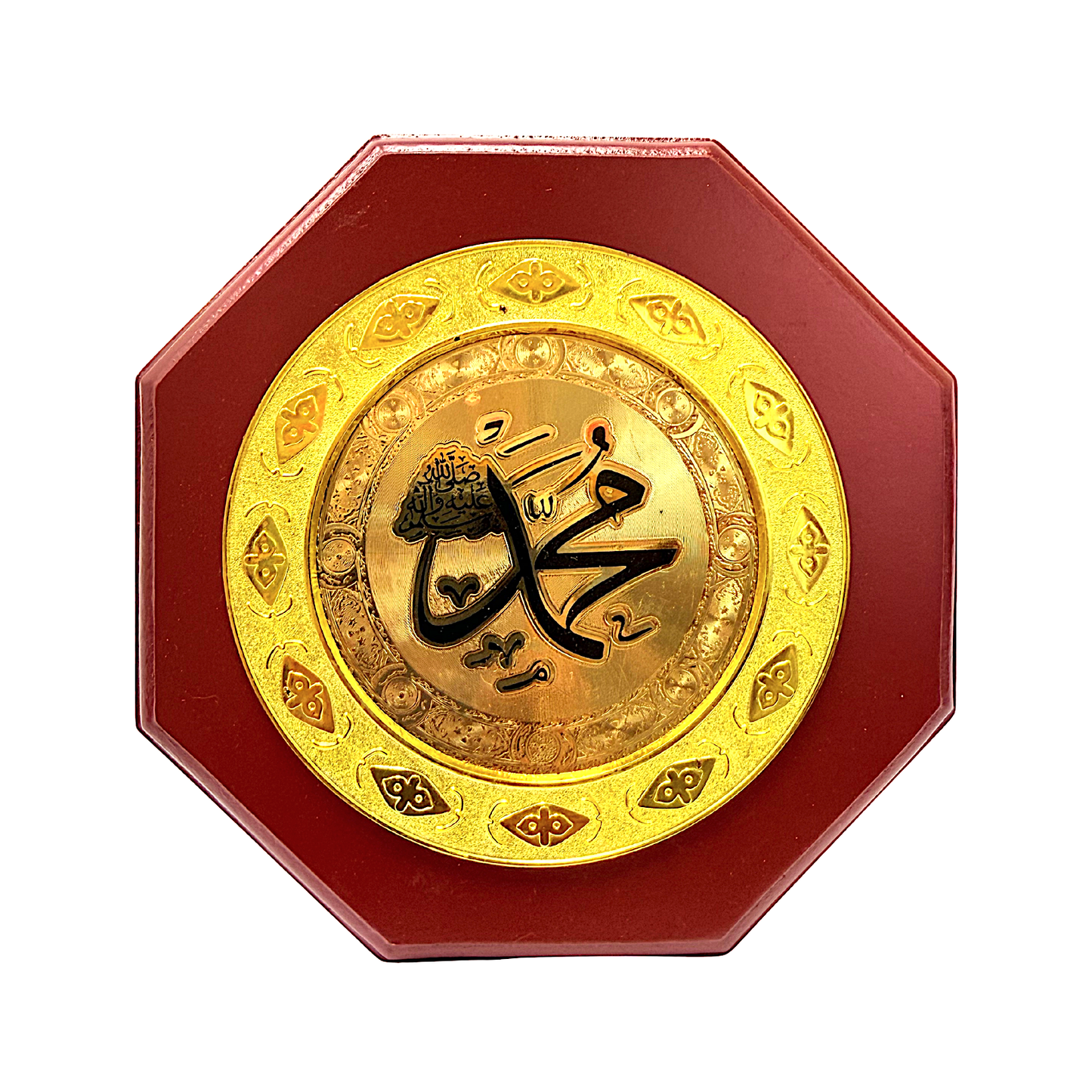 Octogon shape 5" Islamic writing on gold (MOQ=ea)
